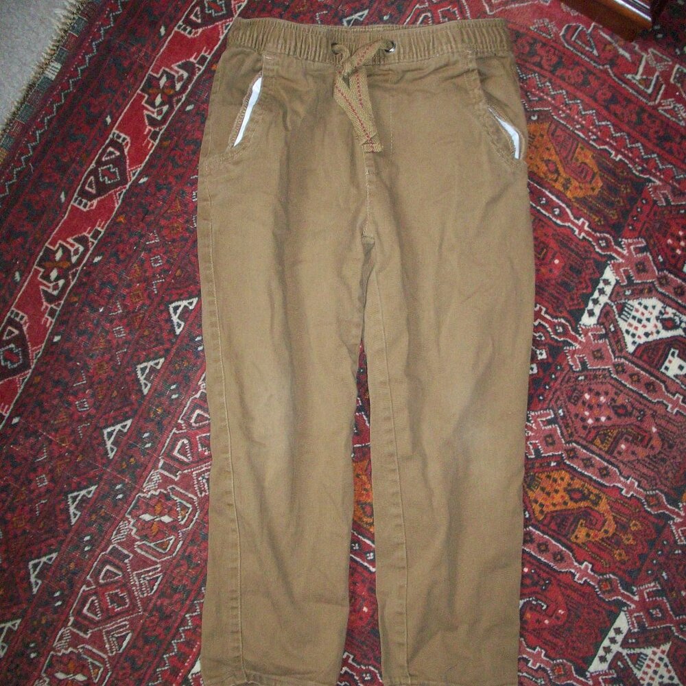 WOMEN'S Drawstring Cotton Canvas CROP PANTS GALAXY BY HARVIC Junior LARGE w26